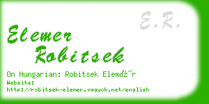 elemer robitsek business card